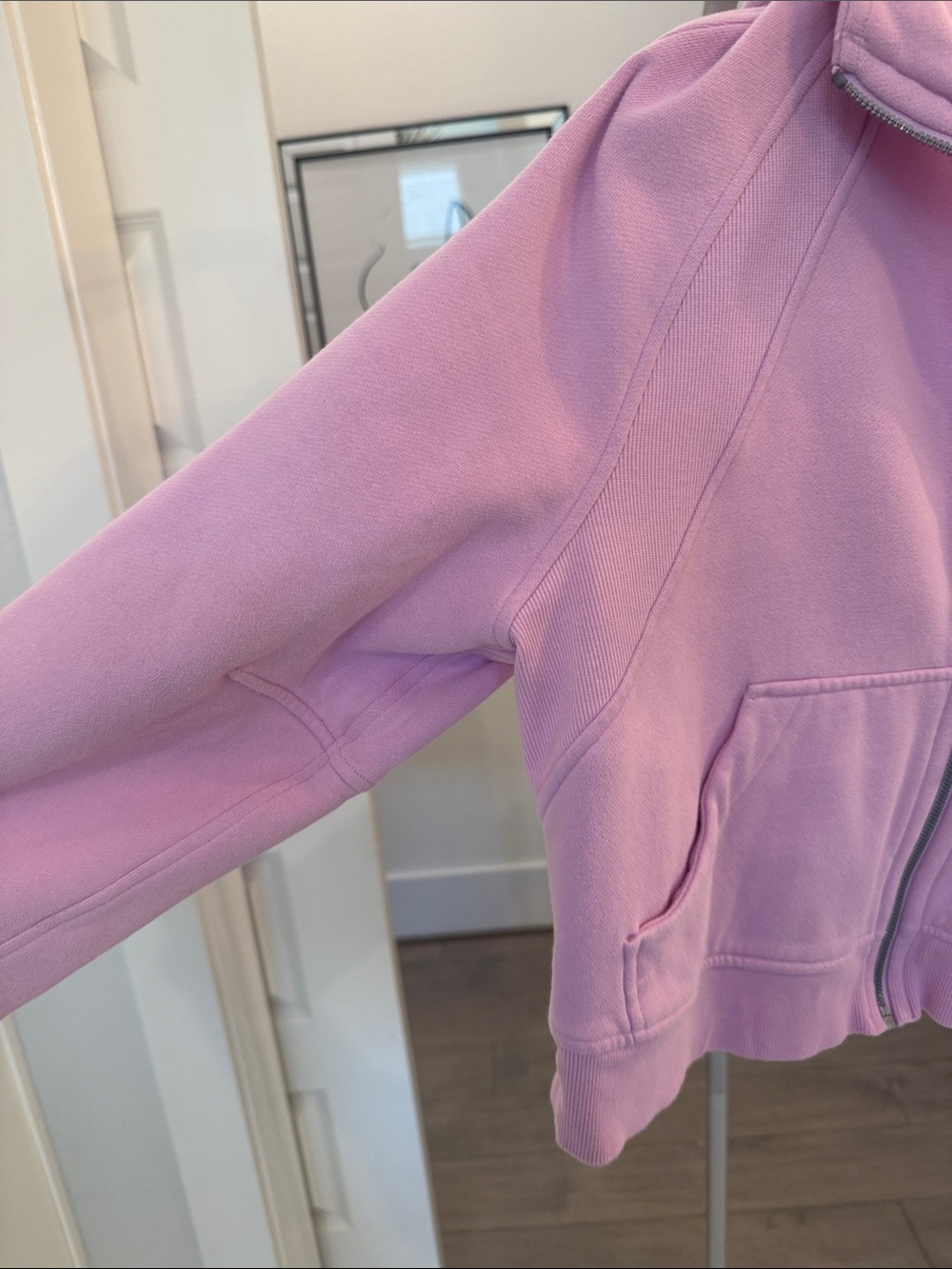 Pink Hooded Fleece Zip Jacket cropped - Picture 4 of 5